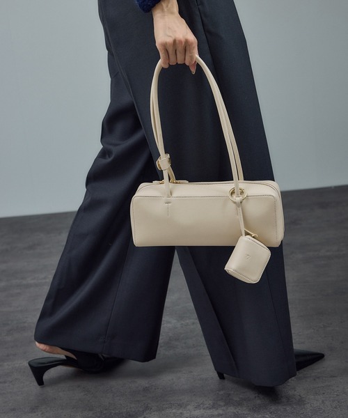 新品 サロン アダムエロペ スプリットレザーワイド バッグ ミニポーチ付きスプリットレザーワイドバッグ / 追加