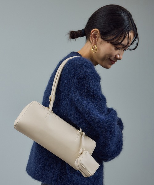 ミニポーチ付きスプリットレザーワイドバッグ / 追加