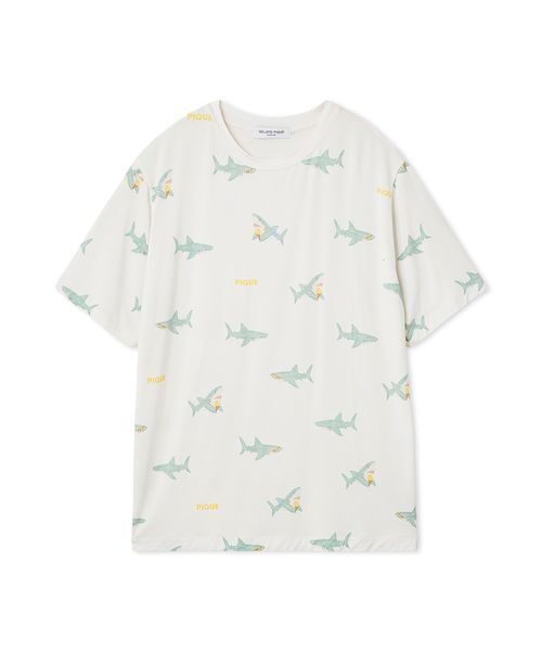 セール】【HOMME】【接触冷感】SHARK柄Tシャツ（ルームウェア