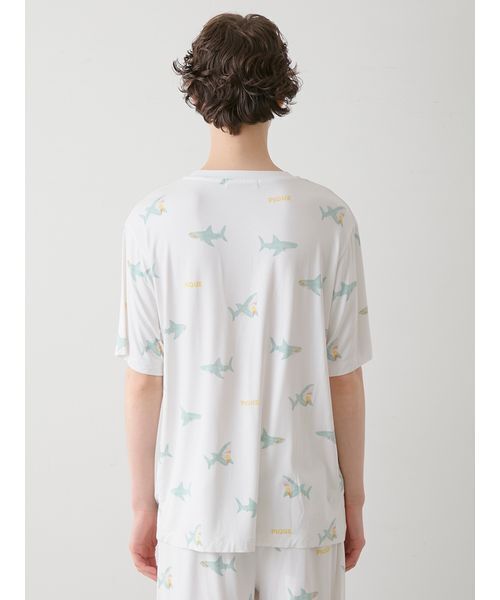 セール】【HOMME】【接触冷感】SHARK柄Tシャツ（ルームウェア