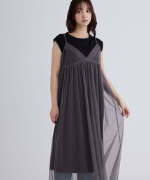 fifth（フィフス）の「チュールキャミ付きフレンチスリーブワンピース（ワンピース）」