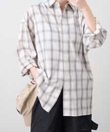NUNIFE（ユニフィー）の「【NUNIFE】後ろロゴ刺繍チェックシャツ【ユニセックス】（シャツ/ブラウス・レディース）」
