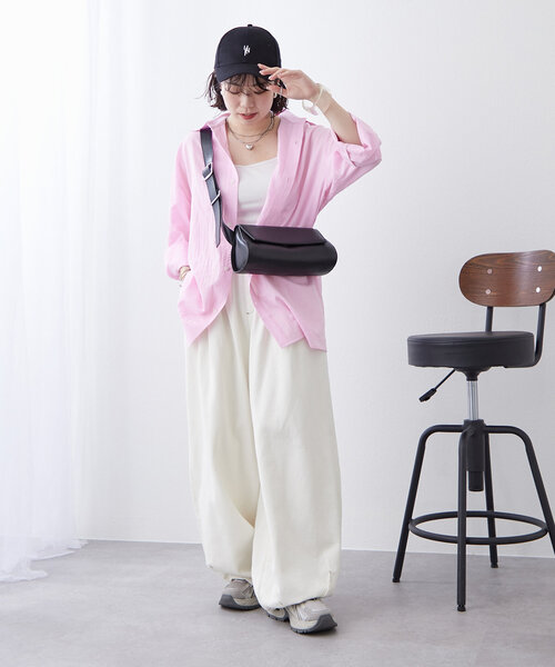 NUNIFE(ユニフィー)の「【NUNIFE】後ろロゴ刺繍チェックシャツ【ユニセックス】(シャツ/ブラウス・レディース・オフホワイト/オレンジ/ブルー/ブルー系その他/イエロー/ピンク・FREE)」の13枚目の写真