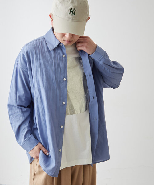 NUNIFE(ユニフィー)の「【NUNIFE】後ろロゴ刺繍チェックシャツ【ユニセックス】(シャツ/ブラウス・レディース・オフホワイト/オレンジ/ブルー/ブルー系その他/イエロー/ピンク・FREE)」の15枚目の写真