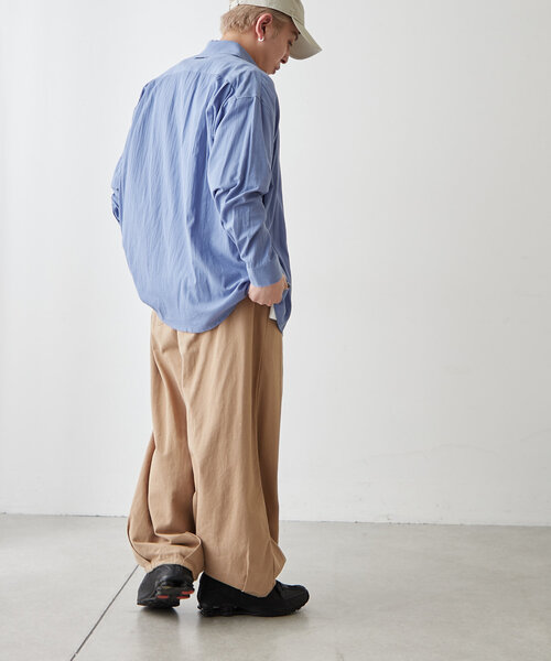 NUNIFE(ユニフィー)の「【NUNIFE】後ろロゴ刺繍チェックシャツ【ユニセックス】(シャツ/ブラウス・レディース・オフホワイト/オレンジ/ブルー/ブルー系その他/イエロー/ピンク・FREE)」の21枚目の写真