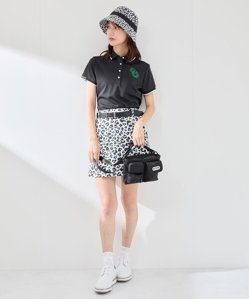 JUN&ROPE'（ジュンアンドロペ）の「【UV CARE】【吸水速乾】【ストレッチ】クールマックス半袖ポロ（ポロシャツ・レディース・ホワイト/ブラック・M/S/L）」の3枚目の写真