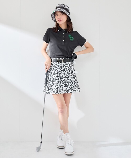 JUN&ROPE'（ジュンアンドロペ）の「【UV CARE】【吸水速乾】【ストレッチ】クールマックス半袖ポロ（ポロシャツ・レディース・ホワイト/ブラック・M/S/L）」の4枚目の写真