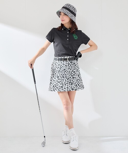 JUN&ROPE'（ジュンアンドロペ）の「【UV CARE】【吸水速乾】【ストレッチ】クールマックス半袖ポロ（ポロシャツ・レディース・ホワイト/ブラック・M/S/L）」の5枚目の写真