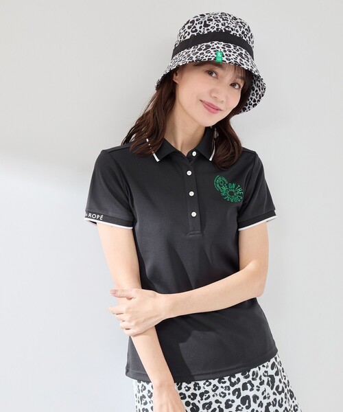 JUN&ROPE'（ジュンアンドロペ）の「【UV CARE】【吸水速乾】【ストレッチ】クールマックス半袖ポロ（ポロシャツ・レディース・ホワイト/ブラック・M/S/L）」の8枚目の写真