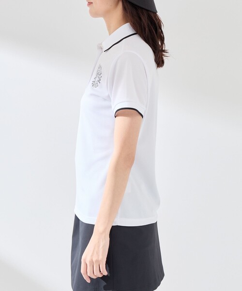 JUN&ROPE'（ジュンアンドロペ）の「【UV CARE】【吸水速乾】【ストレッチ】クールマックス半袖ポロ（ポロシャツ・レディース・ホワイト/ブラック・M/S/L）」の15枚目の写真