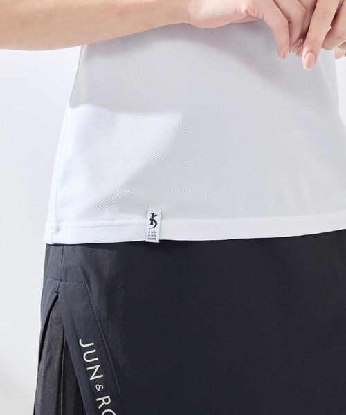 JUN&ROPE'（ジュンアンドロペ）の「【UV CARE】【吸水速乾】【ストレッチ】クールマックス半袖ポロ（ポロシャツ・レディース・ホワイト/ブラック・M/S/L）」の19枚目の写真