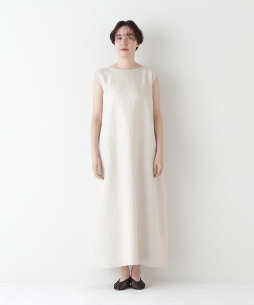 human woman（ヒューマンウーマン）の「◆【WEB・一部店舗限定】リネンボートネックロングワンピース（ワンピース・レディース・ホワイト系その他/ピンク・MEDIUM）」の10枚目の写真