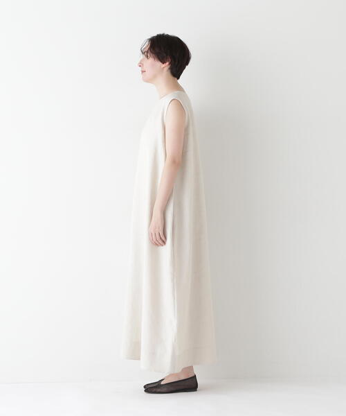 human woman（ヒューマンウーマン）の「◆【WEB・一部店舗限定】リネンボートネックロングワンピース（ワンピース・レディース・ホワイト系その他/ピンク・MEDIUM）」の11枚目の写真