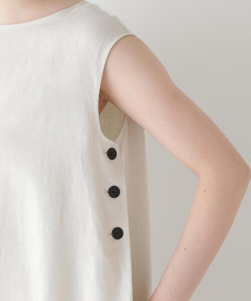 human woman（ヒューマンウーマン）の「◆【WEB・一部店舗限定】リネンボートネックロングワンピース（ワンピース・レディース・ホワイト系その他/ピンク・MEDIUM）」の14枚目の写真