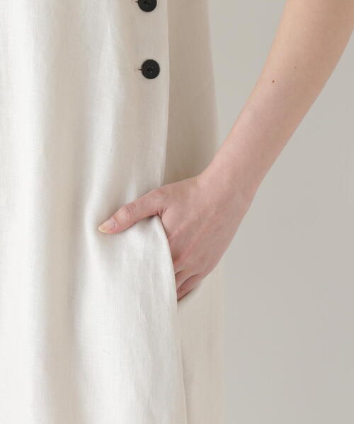 human woman（ヒューマンウーマン）の「◆【WEB・一部店舗限定】リネンボートネックロングワンピース（ワンピース・レディース・ホワイト系その他/ピンク・MEDIUM）」の15枚目の写真
