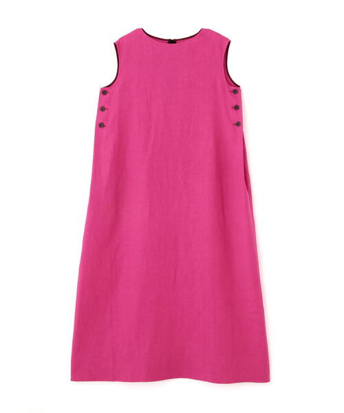 ◇【WEB・一部店舗限定】リネンボートネックロングワンピース