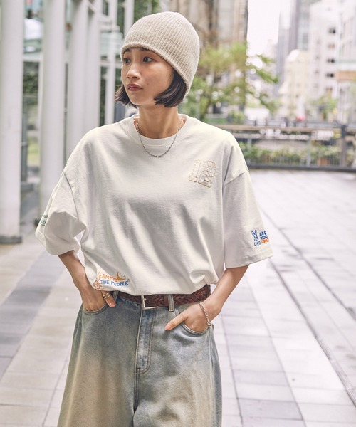DOD/ディーオーディー 別注 グラフィックランダム刺繍 半袖Tシャツ