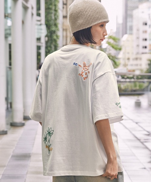 DOD/ディーオーディー 別注 グラフィックランダム刺繍 半袖Tシャツ
