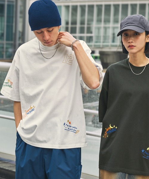 DOD/ディーオーディー 別注 グラフィックランダム刺繍 半袖Tシャツ