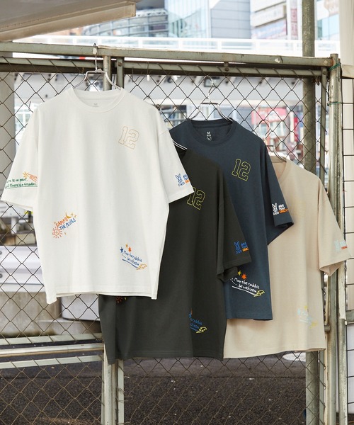 DOD(ディーオーディー)の「DOD/ディーオーディー 別注 グラフィックランダム刺繍 半袖Tシャツ(Tシャツ/カットソー・レディース・ホワイト/スミクロ/ネイビー/グレイッシュベージュ・M/L)」の7枚目の写真