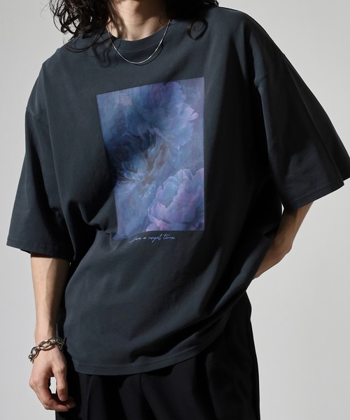 FUNALIVE(ファンアライブ)の「WS select ピグメントバイオWASH加工 花柄Tシャツ(Tシャツ/カットソー・メンズ・ブラック系2/ブラック系3/ブラック系4/グレー系1/グレー系2/グレー系3/グレー系4/ブラック系1・M/L)」の3枚目の写真