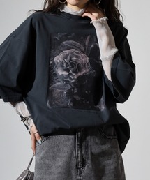 WS select ピグメントバイオWASH加工 花柄Tシャツ