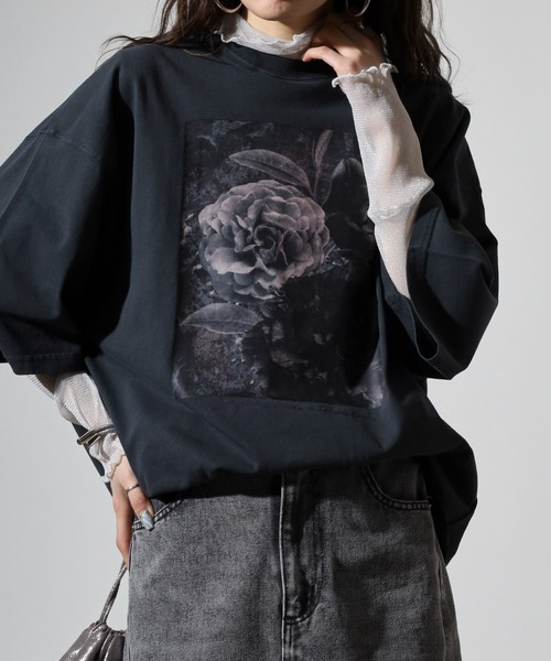 FUNALIVE(ファンアライブ)の「WS select ピグメントバイオWASH加工 花柄Tシャツ(Tシャツ/カットソー・メンズ・ブラック系2/ブラック系3/ブラック系4/グレー系1/グレー系2/グレー系3/グレー系4/ブラック系1・M/L)」の4枚目の写真