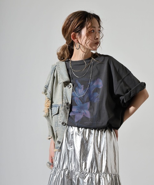 FUNALIVE(ファンアライブ)の「WS select ピグメントバイオWASH加工 花柄Tシャツ(Tシャツ/カットソー・メンズ・ブラック系2/ブラック系3/ブラック系4/グレー系1/グレー系2/グレー系3/グレー系4/ブラック系1・M/L)」の6枚目の写真