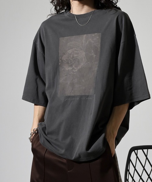 FUNALIVE(ファンアライブ)の「WS select ピグメントバイオWASH加工 花柄Tシャツ(Tシャツ/カットソー・メンズ・ブラック系2/ブラック系3/ブラック系4/グレー系1/グレー系2/グレー系3/グレー系4/ブラック系1・M/L)」の8枚目の写真