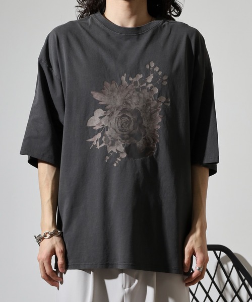 FUNALIVE(ファンアライブ)の「WS select ピグメントバイオWASH加工 花柄Tシャツ(Tシャツ/カットソー・メンズ・ブラック系2/ブラック系3/ブラック系4/グレー系1/グレー系2/グレー系3/グレー系4/ブラック系1・M/L)」の22枚目の写真