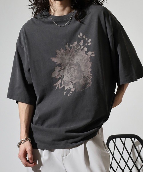 FUNALIVE(ファンアライブ)の「WS select ピグメントバイオWASH加工 花柄Tシャツ(Tシャツ/カットソー・メンズ・ブラック系2/ブラック系3/ブラック系4/グレー系1/グレー系2/グレー系3/グレー系4/ブラック系1・M/L)」の15枚目の写真