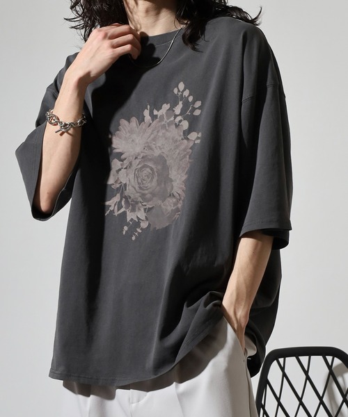 FUNALIVE(ファンアライブ)の「WS select ピグメントバイオWASH加工 花柄Tシャツ(Tシャツ/カットソー・メンズ・ブラック系2/ブラック系3/ブラック系4/グレー系1/グレー系2/グレー系3/グレー系4/ブラック系1・M/L)」の16枚目の写真