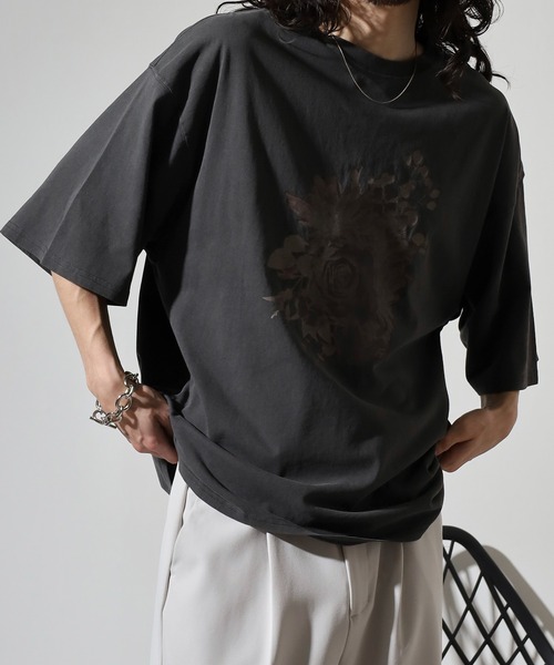 FUNALIVE(ファンアライブ)の「WS select ピグメントバイオWASH加工 花柄Tシャツ(Tシャツ/カットソー・メンズ・ブラック系2/ブラック系3/ブラック系4/グレー系1/グレー系2/グレー系3/グレー系4/ブラック系1・M/L)」の17枚目の写真