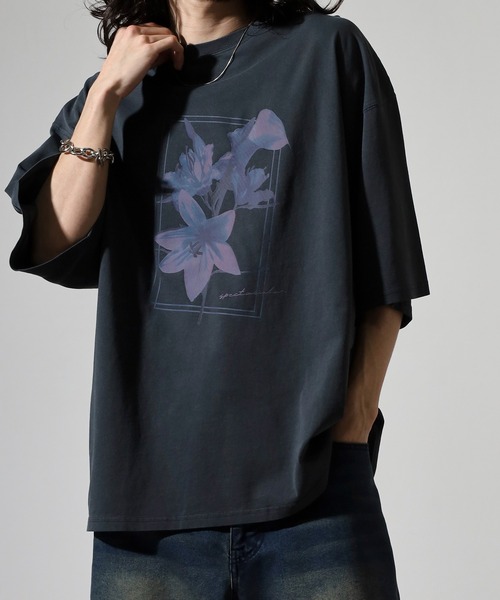 FUNALIVE(ファンアライブ)の「WS select ピグメントバイオWASH加工 花柄Tシャツ(Tシャツ/カットソー・メンズ・ブラック系2/ブラック系3/ブラック系4/グレー系1/グレー系2/グレー系3/グレー系4/ブラック系1・M/L)」の9枚目の写真