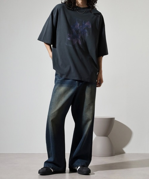 FUNALIVE(ファンアライブ)の「WS select ピグメントバイオWASH加工 花柄Tシャツ(Tシャツ/カットソー・メンズ・ブラック系2/ブラック系3/ブラック系4/グレー系1/グレー系2/グレー系3/グレー系4/ブラック系1・M/L)」の11枚目の写真