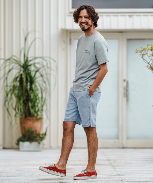 1minute 1second(ワンミニットワンセカンド)の「mp13512-chambray easy shorts イージーショートパンツ(その他パンツ・メンズ・ライトインディゴブルー/インディゴブルー・S/M/L/XL)」の6枚目の写真
