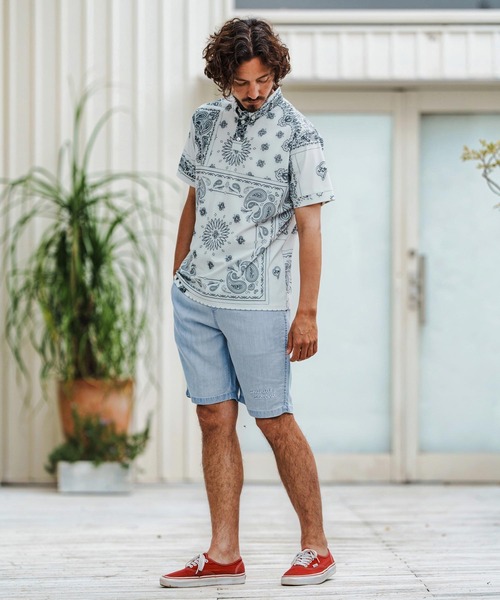 1minute 1second(ワンミニットワンセカンド)の「mp13512-chambray easy shorts イージーショートパンツ(その他パンツ・メンズ・ライトインディゴブルー/インディゴブルー・S/M/L/XL)」の9枚目の写真