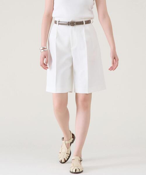 martinique（マルティニーク）の「ツイルショートパンツ（その他パンツ・レディース・ホワイト/ブラック・1/2）」の4枚目の写真