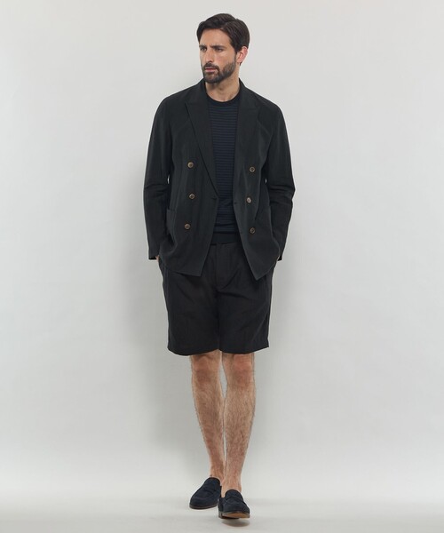 MACKINTOSH LONDON(マッキントッシュ ロンドン)の「【LEON掲載】ハイカウントリネン6Bダブルジャケット(テーラードジャケット・メンズ・グリーン系その他5/ブラック・42/38/40)」の3枚目の写真