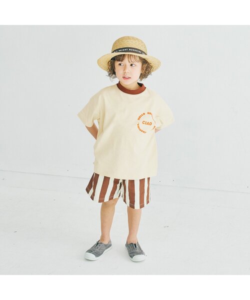 p.premier（ピードットプルミエ）の「バックプリントグラフィック半袖Tシャツ（Tシャツ/カットソー・キッズ・アイボリー/キャメル/ベージュ・80/90/100/110/120/130/140）」の8枚目の写真