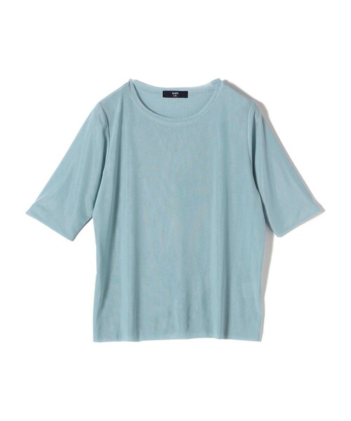 SHIPS Colors(シップス カラーズ)の「SHIPS Colors:〈手洗い可能〉チュール ショートスリーブ トップス(Tシャツ/カットソー・レディース・ライトグレー/ブラウン/ブラック/ライトブルー・ONE SIZE)」の6枚目の写真