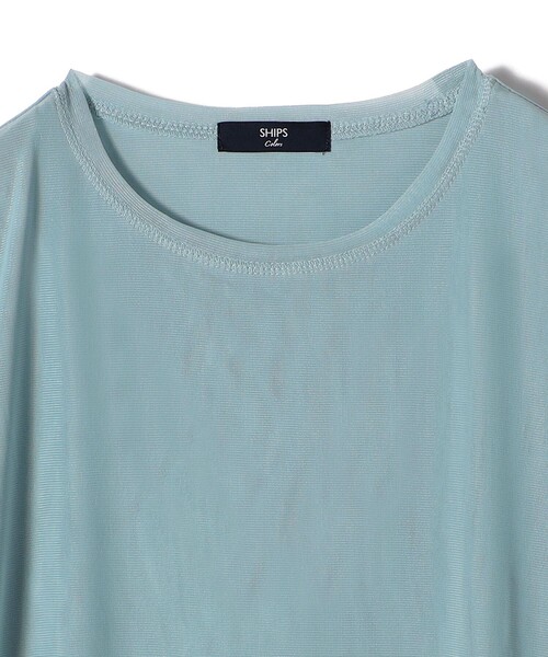 SHIPS Colors(シップス カラーズ)の「SHIPS Colors:〈手洗い可能〉チュール ショートスリーブ トップス(Tシャツ/カットソー・レディース・ライトグレー/ブラウン/ブラック/ライトブルー・ONE SIZE)」の8枚目の写真