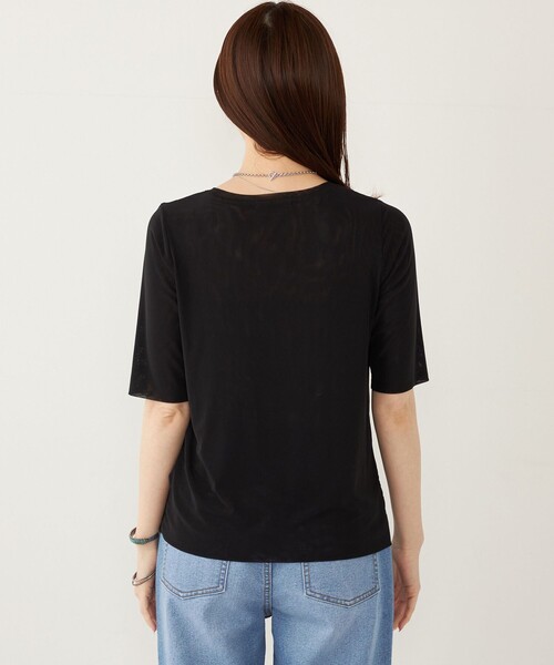 SHIPS Colors(シップス カラーズ)の「SHIPS Colors:〈手洗い可能〉チュール ショートスリーブ トップス(Tシャツ/カットソー・レディース・ライトグレー/ブラウン/ブラック/ライトブルー・ONE SIZE)」の18枚目の写真