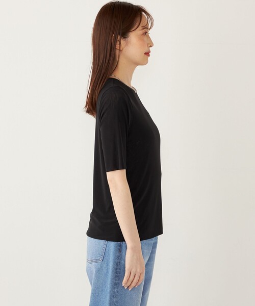 SHIPS Colors(シップス カラーズ)の「SHIPS Colors:〈手洗い可能〉チュール ショートスリーブ トップス(Tシャツ/カットソー・レディース・ライトグレー/ブラウン/ブラック/ライトブルー・ONE SIZE)」の19枚目の写真
