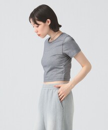 Ray BEAMS | ラメ クロップド クルーネック Tシャツ(Tシャツ/カットソー)