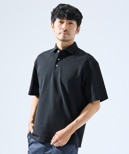 ABAHOUSE GRAY（アバハウスグレイ）の「【快適機能素材】ハイツイスト カノコ 半袖ポロシャツ（ポロシャツ・メンズ・ブラック/ホワイト/ライトグレー/ネイビー・46/48）」の2枚目の写真