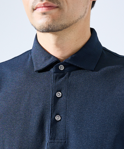 ABAHOUSE GRAY（アバハウスグレイ）の「【快適機能素材】ハイツイスト カノコ 半袖ポロシャツ（ポロシャツ・メンズ・ブラック/ホワイト/ライトグレー/ネイビー・46/48）」の11枚目の写真