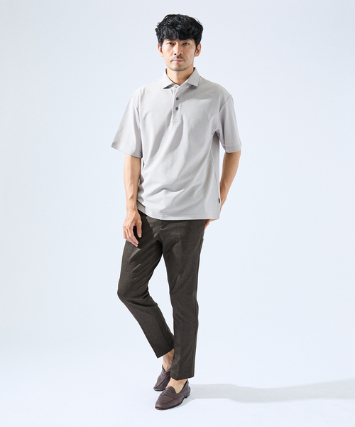 ABAHOUSE GRAY（アバハウスグレイ）の「【快適機能素材】ハイツイスト カノコ 半袖ポロシャツ（ポロシャツ・メンズ・ブラック/ホワイト/ライトグレー/ネイビー・46/48）」の18枚目の写真