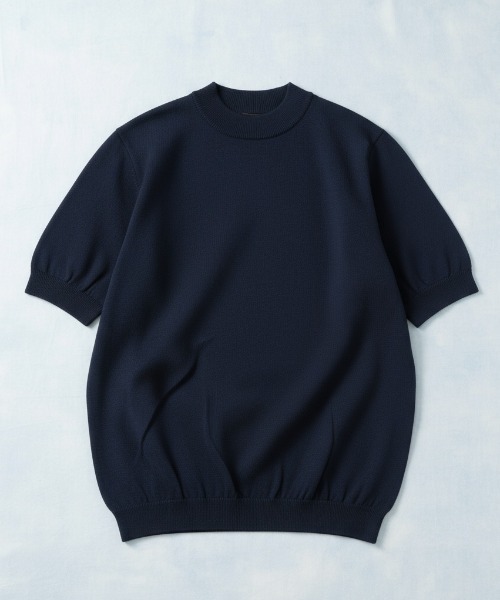 Rinascente(リナシェンテ)の「【Rinascente/リナシェンテ】Marmore 半袖 サマーニット(ニット/セーター・メンズ・ダークブラウン/コーラルピンク/ミント/インディゴブルー/グレイッシュベージュ/ブラック/ネイビー/パープル/アイボリー/マスタード/ブラウン・X-LARGE/LARGE/MEDIUM/SMALL)」の7枚目の写真