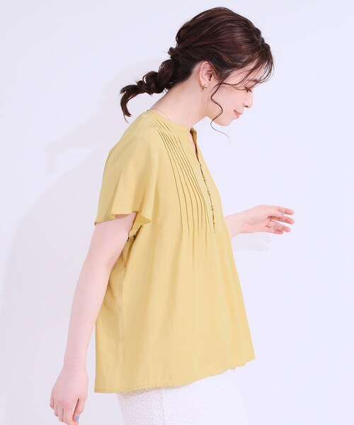 SHOO・LA・RUE（シューラルー）の「【洗える/S-LL】ふわりシルエットが涼しげ フロントボタンブラウス（シャツ/ブラウス・レディース・アイボリー/ブラック/イエロー系その他・01/02/03/04）」の13枚目の写真